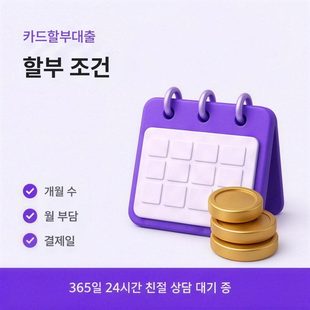 다음머니 카드할부대출 할부 조건 안내